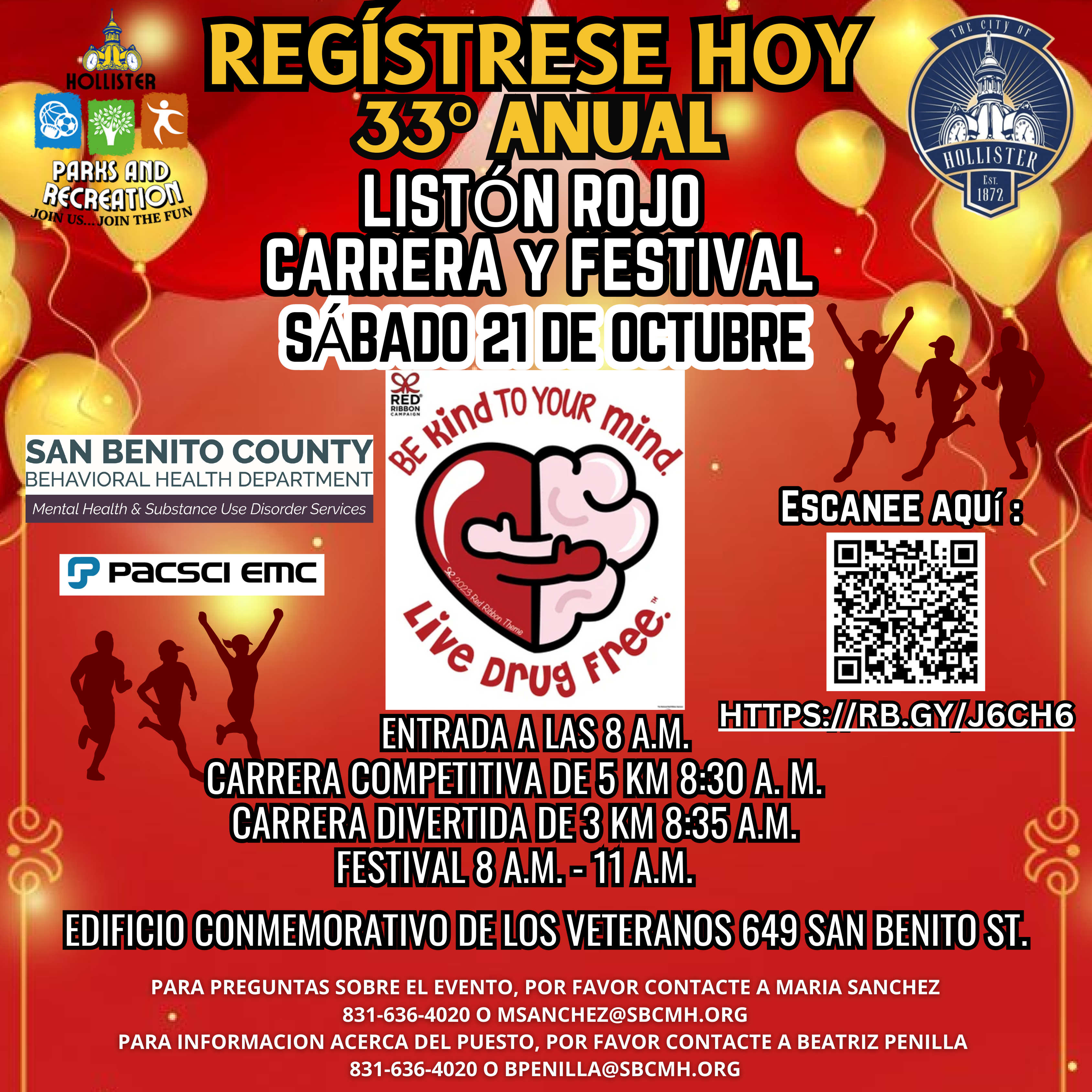 List on Rojo Carrera Y Festival